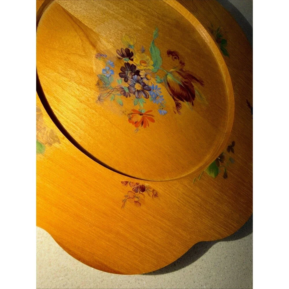 MacKenzie-Childs Floral Decal Wooden Plate 8.5